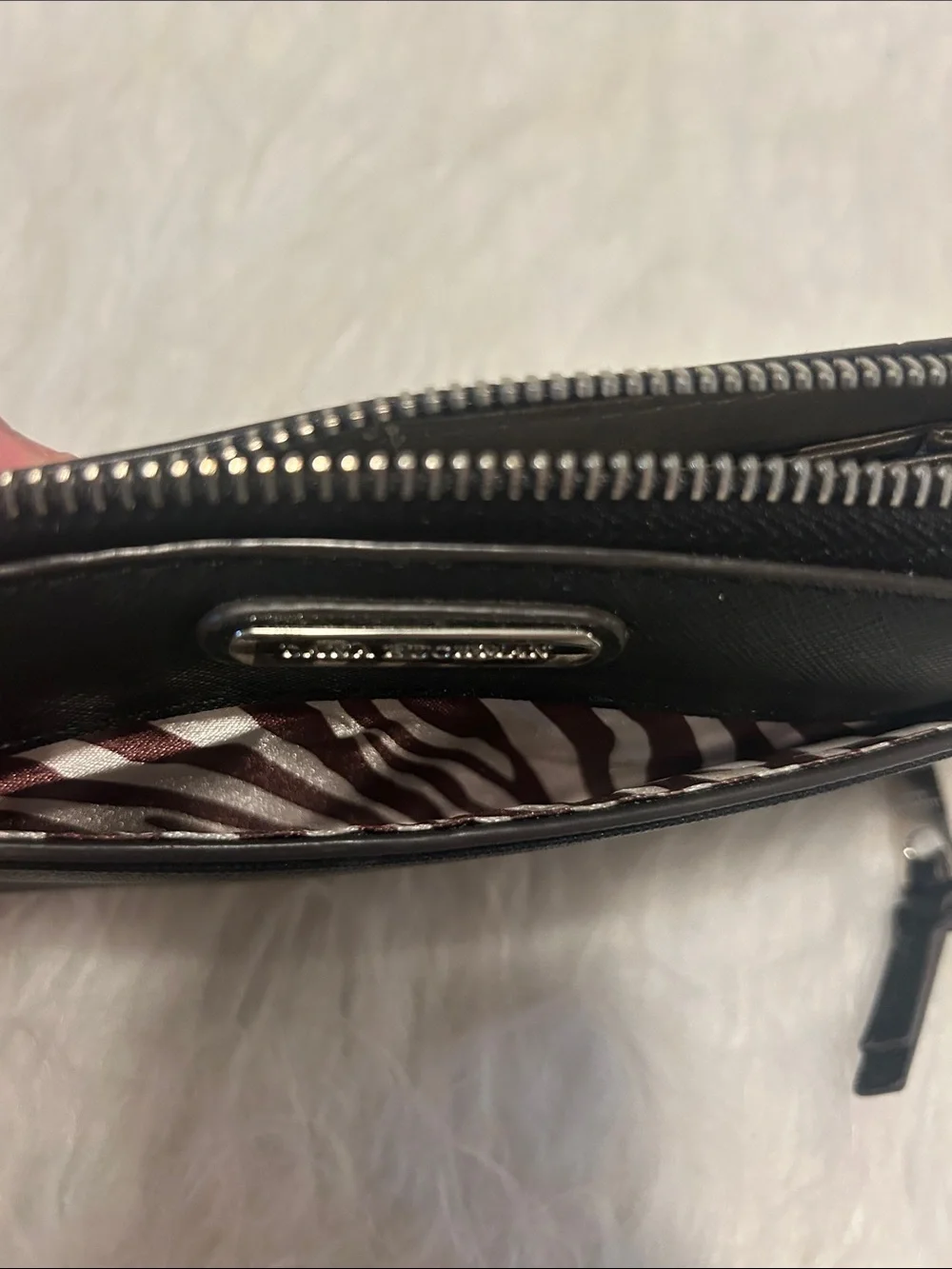 Dana Buchman Black Textured Zip-Around Wallet
